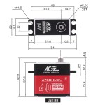 Original Rebrand A73BHLW V2 25T MG 40KG Torque WP Digital RC Steering Brushless for 1/10 RC Car Airplane